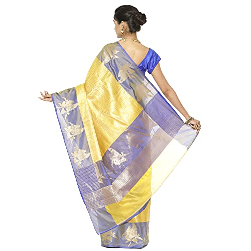 PTIEPL BANARASI SILK WORKS gold kanchipuram silk saree in art silk – image 2