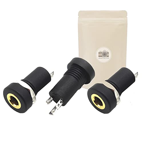 Adaptout 3 x Mini-Klinkenstecker, Stereo, 3,5 mm, weiblich, vergoldet, 18 K, Muttern