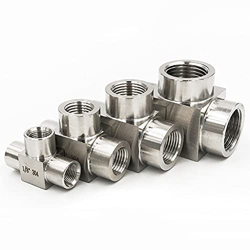 Tee 1/4 NPT rosca interna hembra acero inoxidable 304 para tuberías de agua 4