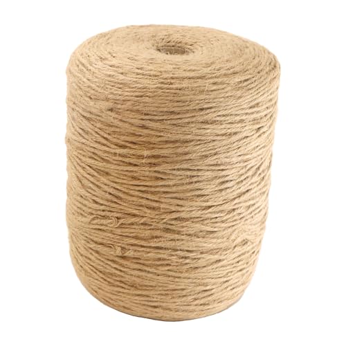 Image of IMROPE 3mm x 2000 Feet Natural Jute Rope, Twine for Gardening Tomato Climbing Plant Tie Floristry Crafts Gift Wrapping Packing Decor