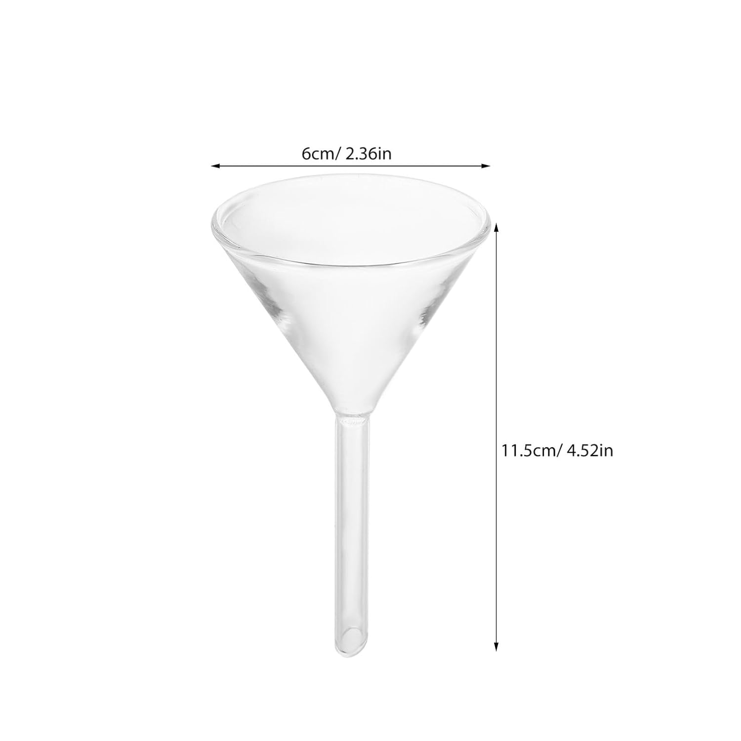 Ipetboom 4pcs Glass Oil Funnels Set 60mm Wide Mouth Short Stem Heat Resistant Laboratory Funnel Kit for Precise Filling of Lanterns and Bottles for Labs and Scientific Experiments