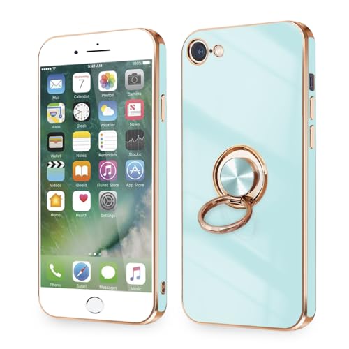 �yMajiyana�zfor iPhone SE �p�� �P�[�X for iPhone SE2/3/8/7 �p�� �P�[�X �����O�t�� �ϏՌ� for �A�C�t�H��SE2/SE3 �����O �J�o�[ 360°��] �X�^���h�@�\ TPU �ԍڃz���_�[�Ή� 4.7�C���` 