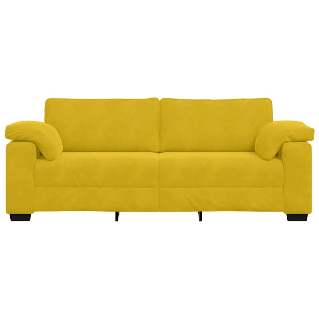 Genérico Sofá 3 plazas Terciopelo Amarillo 220 x 77 x 82 cm