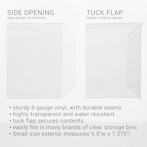 Image of Ellen Hutson, Essentials by Ellen, Stamp & Die Plastic Storage Envelopes, Small 5.5 x 7.375 in, Tuck in Flap, 8-Gauge (.8mm) Plastic, 25 pk, Storage, Papercrafts, Scrapbooking, Organization