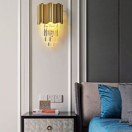 Lámpara de pared de cristal y oro scone de diseño moderno para iluminación interior de diseño 4