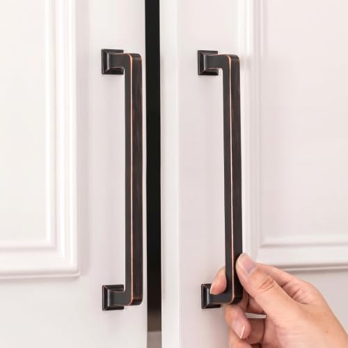 homdiy 5 Pack 7-1/2 Inch Oil Rubbed Bronze Cabinet Pulls, Solid Zinc Alloy