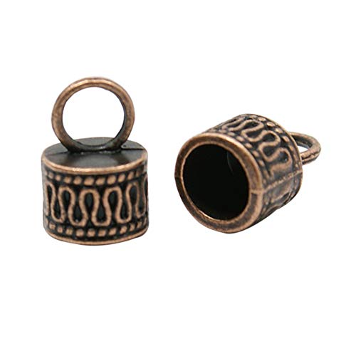 arricraft 100PCS 7mm Cord Ends, Jewelry Making Caps, Glue-in Fasteners for Necklace Cord, Tassel, Leather Jewelry Making-Antique Bronze