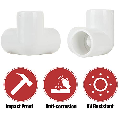 Shanqian SQUS-PVCFITTING-24PCS-WHITE-200912 24 Pack 3 Way Pvc Fitting Elbow,1/2 Inch Pvc Elbow Corner Side Outlet Pvc Corner Fitting Tee thumb #3