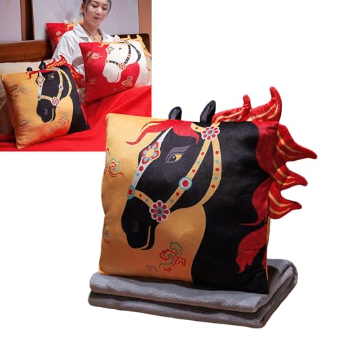 Coussin chauffe-mains cheval chinois, cadeau idéal pour sieste de bureau - 3