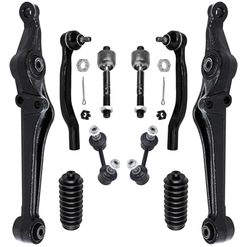 Image of Detroit Axle - 2.3L Front Struts Kit for 1998-2002 Honda Accord, 2 Struts Coil Spring Assembly 2 Lower Control Arms 2 Sway Bars 4 Inner Outer Tie Rods 2 Boots 1999 2000 2001 Replacement Suspension Kit