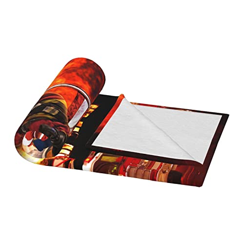 Firefighter Blanket Fireman Gifts For Men Fire Fighter Hero Fire Blanket Soft Fuzzy Warm Plush Flannel Throw Blankets For Sofa Couch Bed 50"X60" #TOP6