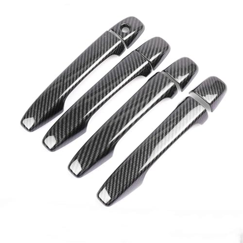 Cubre manijas de coche para ocultar arañazos en Peugeot Partner 2008-2016 con look de carbono