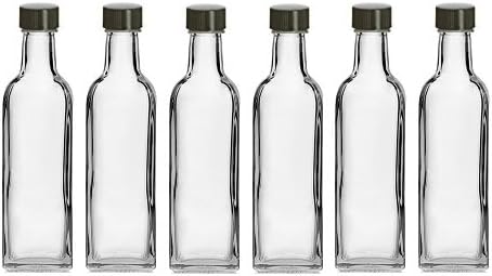 Nakpunar 1 pcs 60 ml Square Glass Liquor Bottle with Black Cap