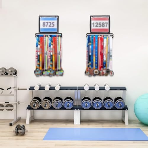 Medaillenständer, Wandmontage, für Laufen, Gymnastik, Fußball, Schwimmen und Marathon, perfekt für die Organisation von athletischen Medaillen und Lätzchen