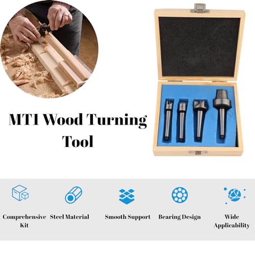 Kit de 4 piezas MT1 Centro vivo para torno de madera miniatura 2