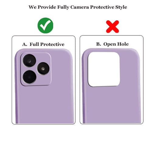 Image of A rtistque Liquid Silicone Back Cover Case for Realme C51 Shockproof TPU Soft Flexible with Camera Protection - Purple
