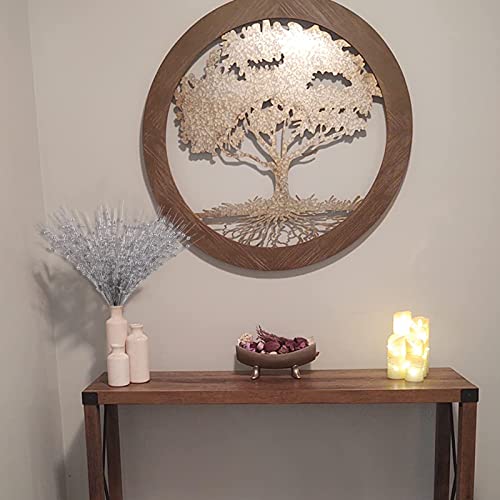 Felice Arts 6 Pack Silver Artificial Glitter Berry Stem Ornaments 15.75 Inches Fake Christmas Picks Decorative Glitter Sticks For Christmas Tree Diy Wreath Crafts Gift Fireplace Holiday Home Decor #TOP5