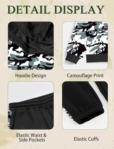 Image of Boys Clothes Fall Winter Outfits Camouflage Long Sleeve Hoodie and Pants 2PC Kids Clothes Boys for 5-14 Years