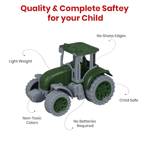 Image of Asian Portable Plastic Pull Back Swaraj Tractor Toy for Kids Pack of 1 (Multicolor)