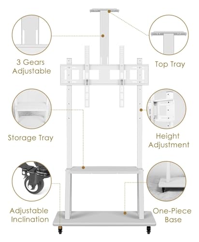 Soporte móvil para TV para 32-70 pulgadas ajustable miniatura 3