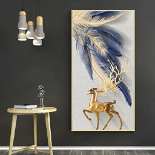 Peinture plumes de cerf pour habiller un mur vide avec élégance sans cadre