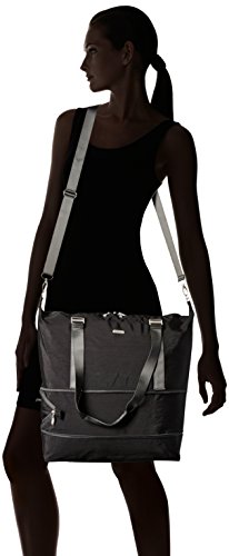 Baggallini womens Expandable Carry on duffel bags, Black/Charcoal, One Size US