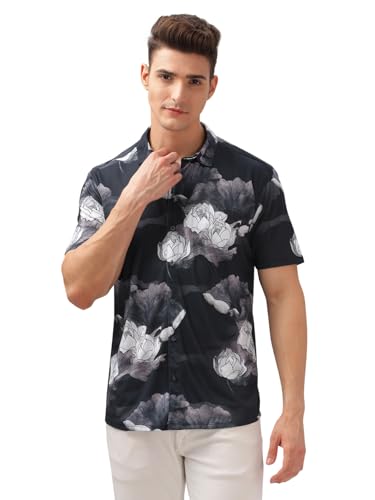 Image of BULLMER Trendy Regular Fit Printed Causal Half Sleeve Shirt for Men