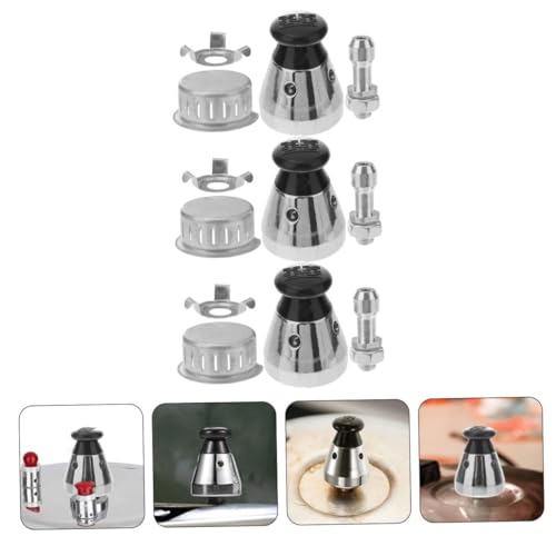 Alipis Kit de 3 válvulas de alivio de presión para olla a presión, piezas de repuesto de seguridad miniatura 4