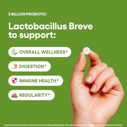 Image of Lactobacillus Breve Probiotic 240 Tablets (4 Month Supply) - Researched Strain - 3 Billion CFU - Digestive Health & Gut Comfort - GMP Certified (240, Lactobacillus Breve)