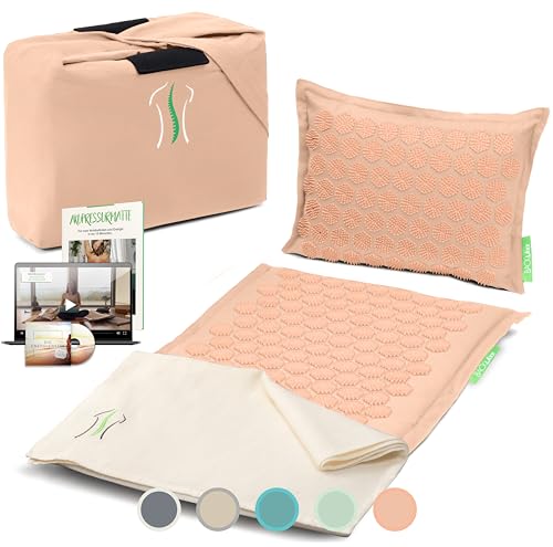 Backlaxx RAB0001 Akupressurmatte mit Kissen und Tasche