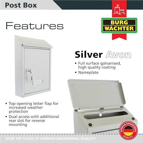 Buzón Avon Sterling MB09S compacto de pared en color silver 3