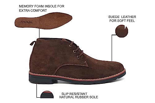 Image of ARAMISH Men's Suede Leather Lace Up Formal Ankle Chukka Boots