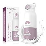 Comfyer Tragbarer Flaschenwärmer unterwegs für Baby,Schnelles Aufheizen und Lange Akkulaufzeit 12000mAh, Zwei Heizmodi für Muttermilch und Wasser, 340ml Kapazität, für Auto-und Flugzeugreisen