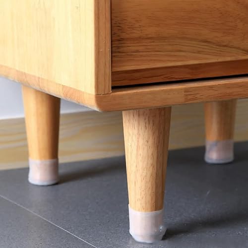Kyrotech 24 Adet Şeffaf Silikon Sandalye Bacak Koruyucu Kapak Seti, Kaymaz, Sessiz, Yuvarlak Mobilya Ayak Kılıfı, Zemin Koruma için Şeffaf Silikon Ayak Pedleri, Masa Sandalye Ayak Uyumlu