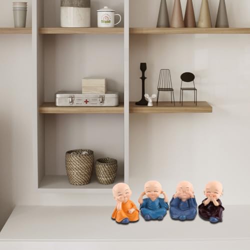 Set de 4 Figuras Miniatura Budas Monjes Sonrientes miniatura 3