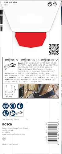 Lame plongeante PRO 65x55mm bois et métal PAII65APB Starlock Plus BOSCH - vue 5