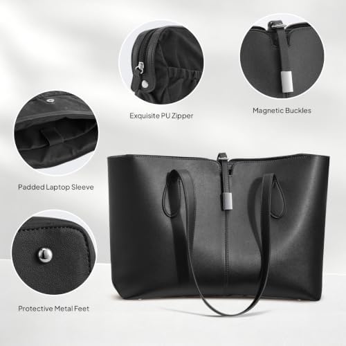 TOPEAST Tote Bag for Women 15.6" Work Bag with Removable Laptop Sleeve — view 7