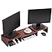 Superjare Monitor Stand Riser, Adjustable Screen Stand for Laptop Computer/TV/PC, Multifunctional Desktop Organizer - Walnut Brown