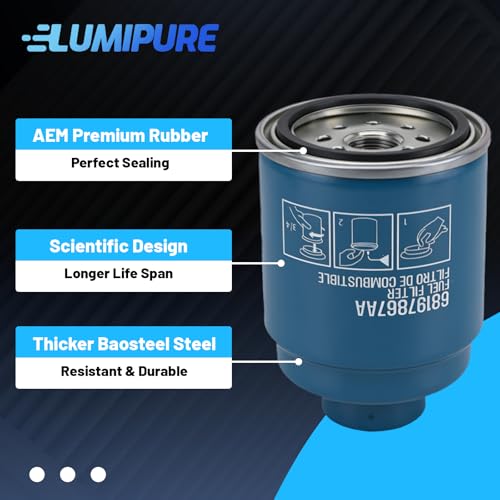 Image of 6.7L Cummins Fuel Filter Water Separator Set | Replacement for 2013-2018 Dodge Ram 2500 3500 4500 5500 6.7L Cummins Turbo Diesel Engines | Replaces# 68157291AA,68197867AA