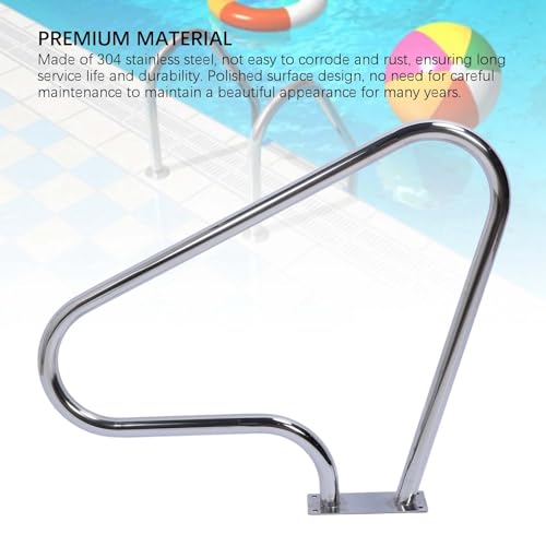 Schwimmbecken Handlauf aus 304 Edelstahl, Poliert, Rostfrei, Curve Bar Design, 103.5x80.5cm - Komfortable Einstieghilfe, Stabile Pool Geländer Ausstieg Für Wasserpark und SPA
