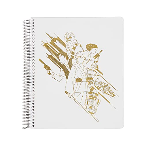 7″ x 9″ Star Wars Metallic Coiled Notebook (Lined Paper) – Classic Heroes Vegan Leather Cover and Platinum Coil. 160 Pages 80 lb. Heavy Duty Mohawk Paper. Sticker Sheet Included by Erin Condren
