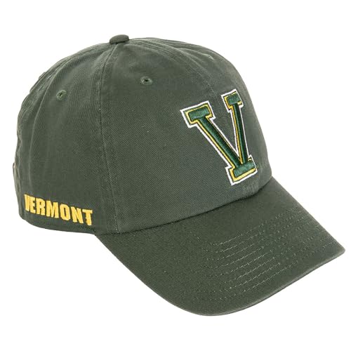 Desert Cactus University of Vermont Baseball Hat UVM Catamounts Brimmed Embroidered Hats Cap Adjustable Cloth Strap Adult (Style E) Green