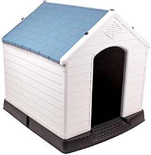 442 Trade Pet Waterproof Plastic Dog Kennel with Air Vents and Elevated Floor