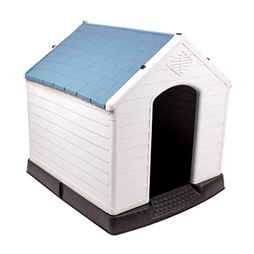 442 Trade Pet Waterproof Plastic Dog Kennel with Air Vents and Elevated Floor