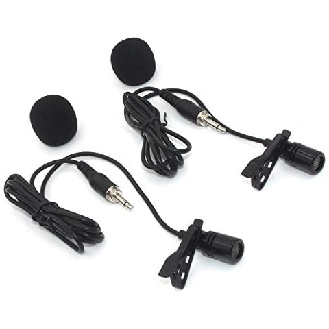 ZRAMO Metal 3.5mm Mono Screw Hands-Free Lavalier Microphone w/Outside Screw Connector for Sennheiser Wireless Transmitter- Noise Cancelling Condenser Mic, Clear Voice (2X Lapel Microphone) Cover