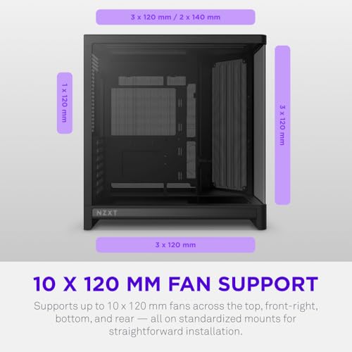 Image of NZXT H6 - Compact Dual-Chamber ATX PC Case - Black