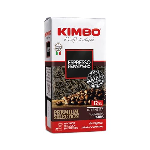 Kimbo l'Espresso di Napoli Miscela di Caffè, Torrefatto e Macinato, 250g
