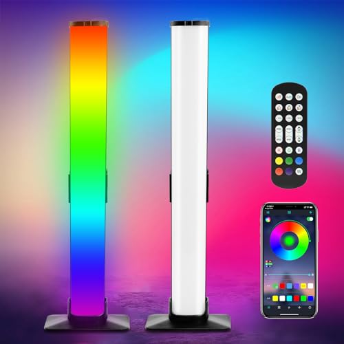 SIMDAO Smart LED Light Bars, RGB Light Bar Lamp with Multiple Lighting Effects and Music Modes Mood Light, Remote Control and App Control, Music Sync for PC, Gaming Room, Gaming Desk Accessories