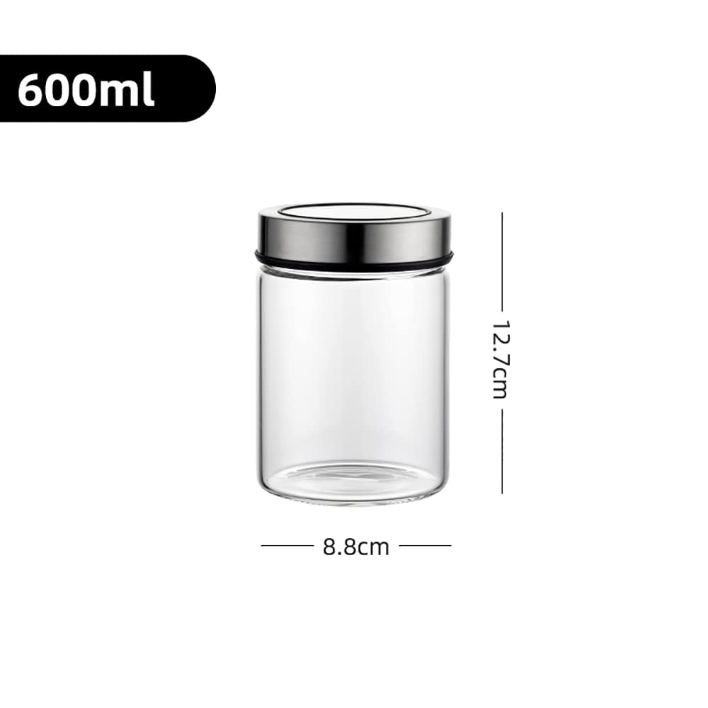 Vorratsdose, Glasdosen, Vorratsdosen for Lebensmittel, luftdichte Glasdose, Konservengläser aus Glas mit versiegelten Deckeln for Honig, Marmelade, Gelee, Fruchtsirupe, Konserven, Gewürze, Hafer, (2 S