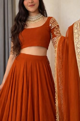 piludi orange lehenga choli – image 4